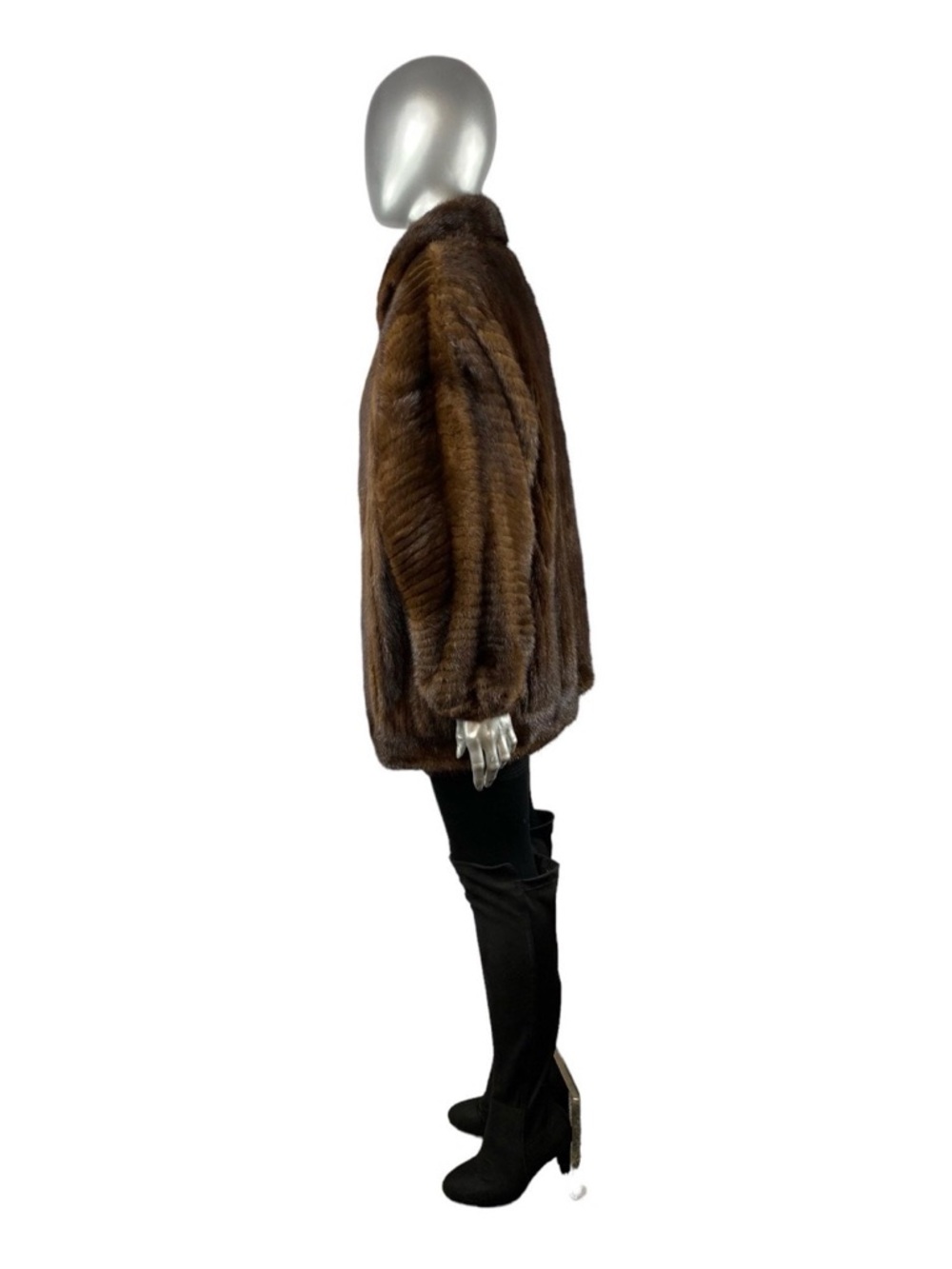 Mahogany MINK Corded Jacket, SAGA, Sz M/L, Certified Vintage Fur - Picture 3 of 11
